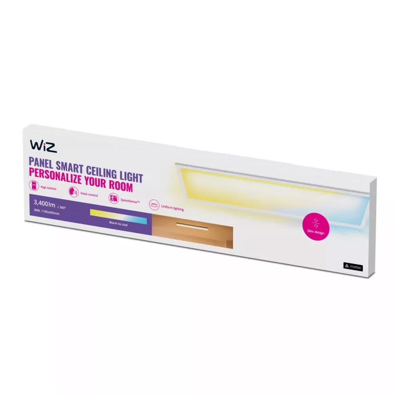 Πάνελ οροφής LED Signify WiZ Panel Ceiling 36 W ορθογώνιο — 36 W, Wi‑Fi/Bluetooth, 220–240 V, λευκό