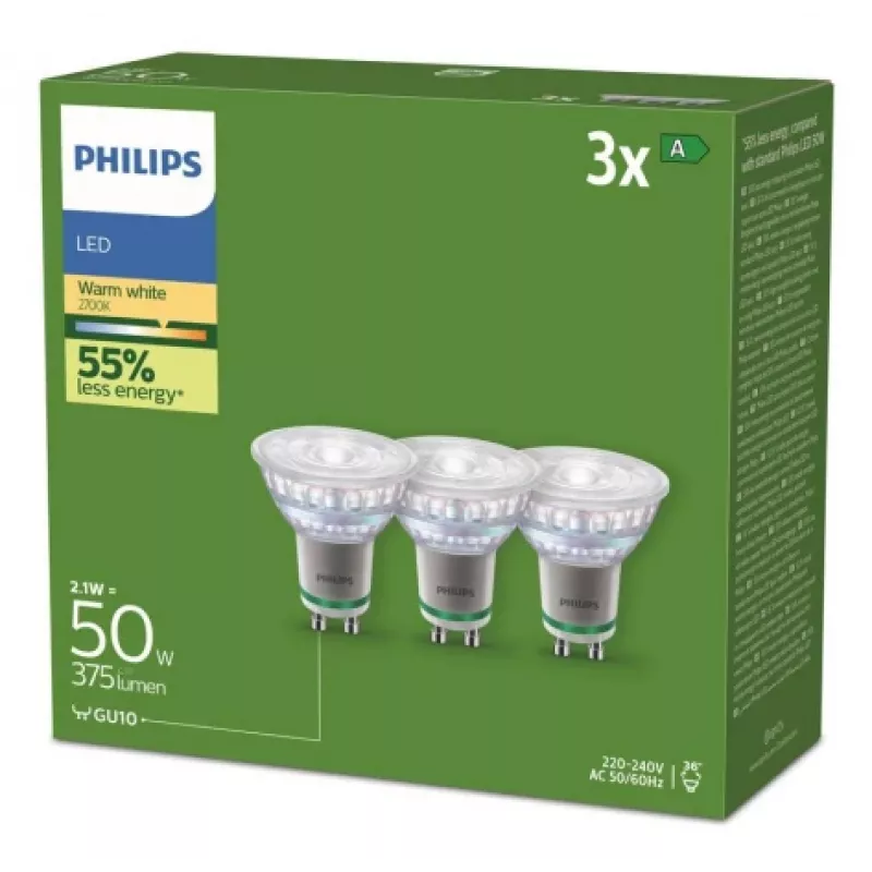 Philips 929003634693 λαμπτήρας LED θερμό λευκό 2700 K 2,1 W GU10 A