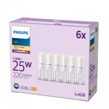 Philips Capsule 25 W G9 G9 x6, 1,9 W, 25 W, G9, 220 lm, 15000 h, θερμό λευκό