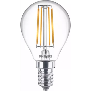 Λαμπτήρας Filament Philips κεριού διάφανος 40W P45 E14 x6, 4,3 W, 40 W, E14, 470 lm, 15000 h