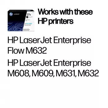 HP 37X Υψηλής απόδοσης Μαύρο Γνήσιο τόνερ LaserJet, 25000 σελίδες, μαύρο, 1 τεμ.