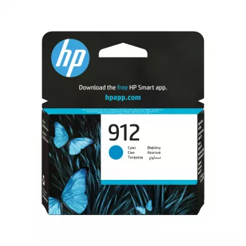 HP 912 Cyan Γνήσιο μελανοδοχείο, Cyan, 1 τεμ., 315 σελίδες