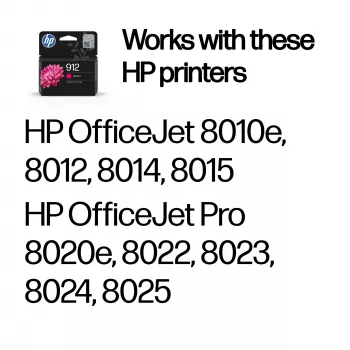 HP 912 Magenta Γνήσιο μελανοδοχείο, Magenta, 1 τεμ., 315 σελίδες