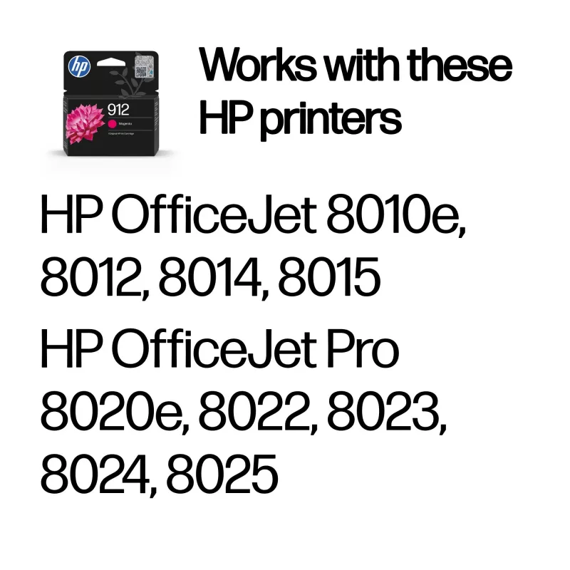 HP 912 Magenta Γνήσιο μελανοδοχείο, Magenta, 1 τεμ., 315 σελίδες
