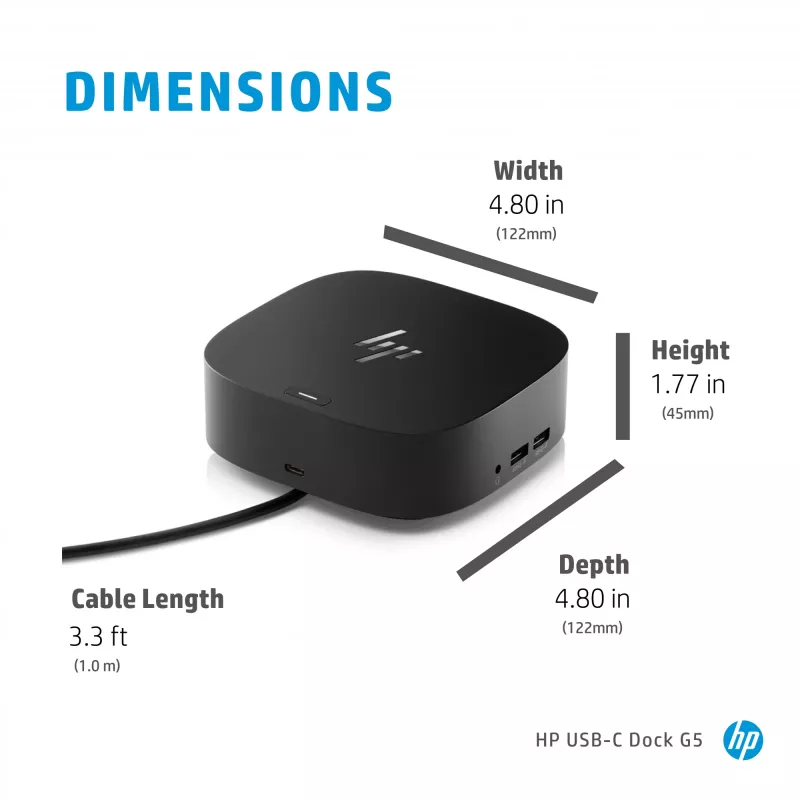 HP USB-C Dock G5 Ενσύρματο USB 3.2 Gen 1 Type-C μαύρο 100W