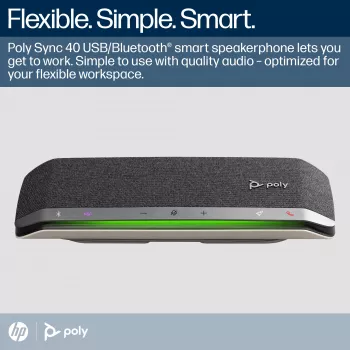 HP Poly Sync 40+ Πιστοποιημένο για Microsoft Teams USB-A USB-C Speakerphone +BT700 USB-A Adapter