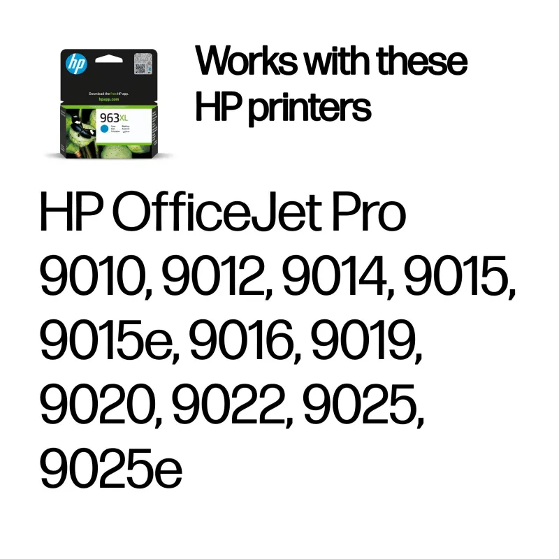 HP 963XL High Yield Κυανό Γνήσιο Μελάνι εκτυπωτή, Κυανό, 1 τεμ., 1600 σελίδες