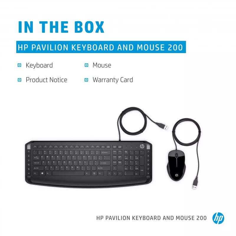 HP 250 ενσύρματο σετ πληκτρολογίου και ποντικιού, μαύρο