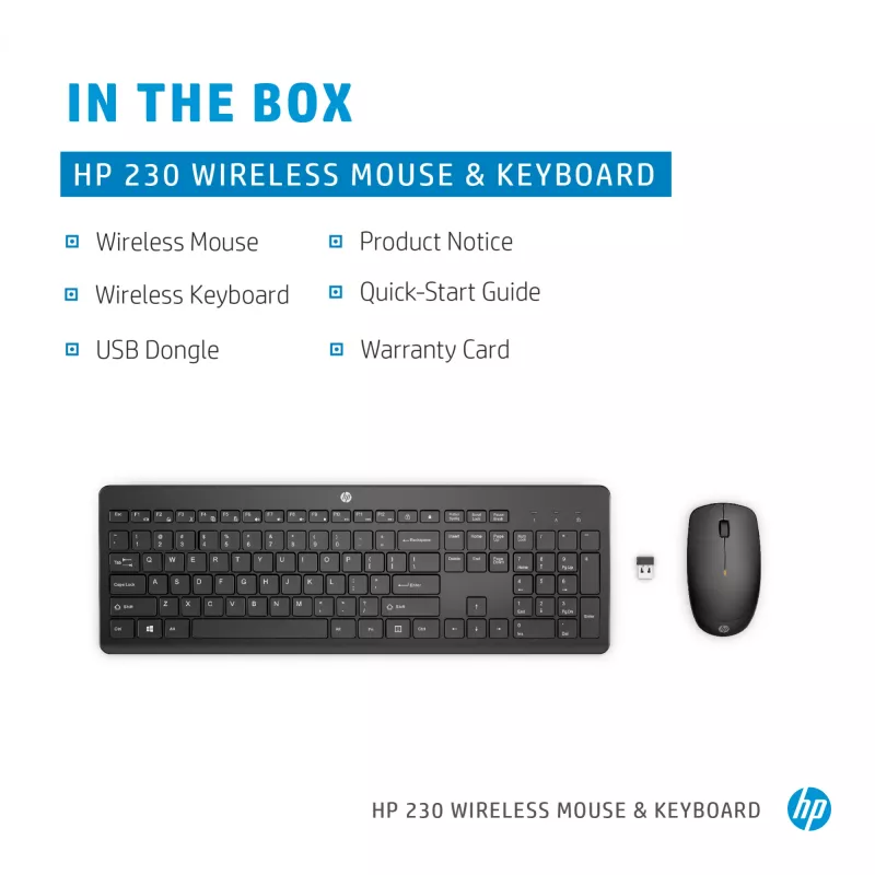 HP 230 ασύρματος συνδυασμός ποντικιού και πληκτρολογίου