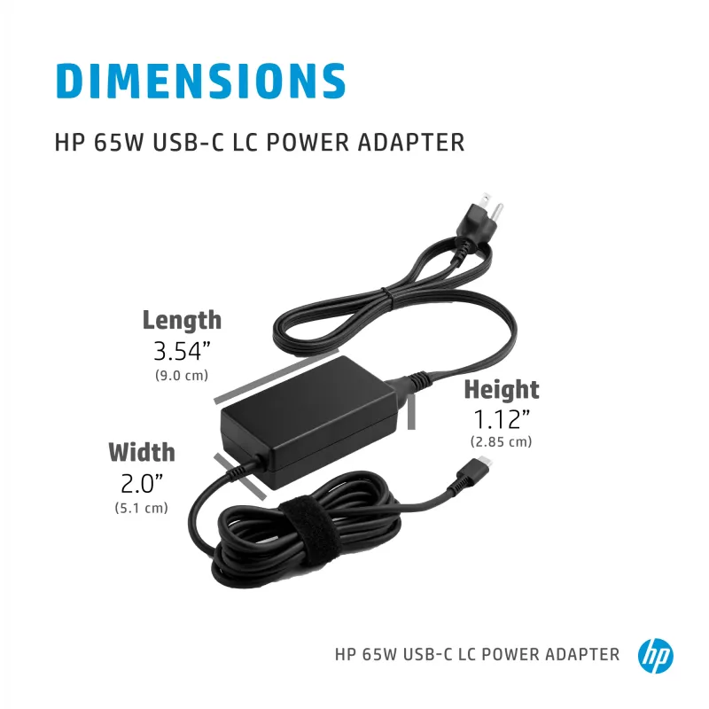 HP 65W USB-C LC τροφοδοτικό laptop εσωτερικού χώρου 65W μαύρο