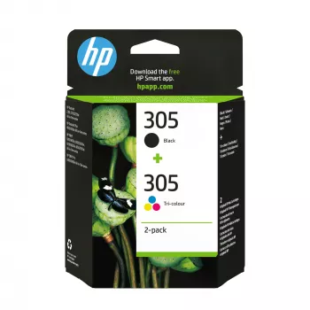 Δοχείο μελανιού HP 305 συσκευασία 2 τεμ. τυπικής διάρκειας μαύρο τρίχρωμο