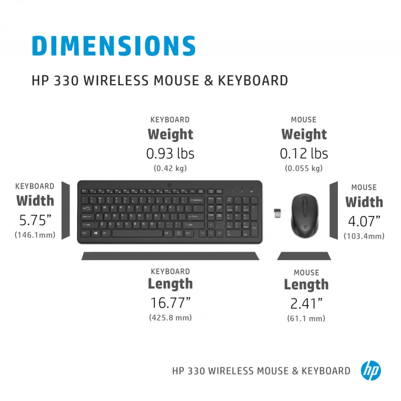 HP 330 ασύρματος συνδυασμός ποντικιού και πληκτρολογίου