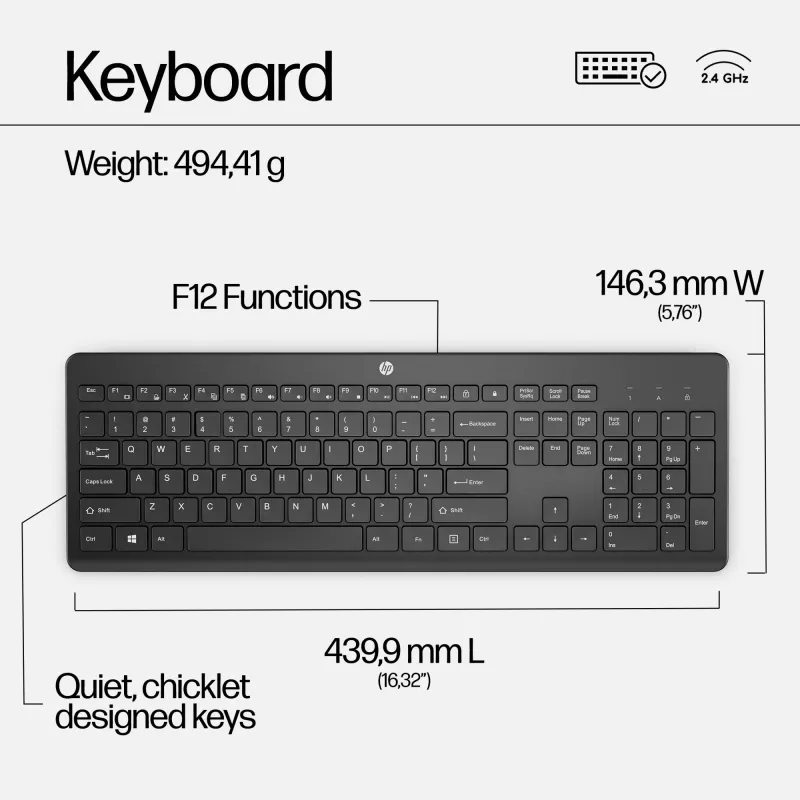 HP 230 Ασύρματο Σετ Ποντικιού και Πληκτρολογίου