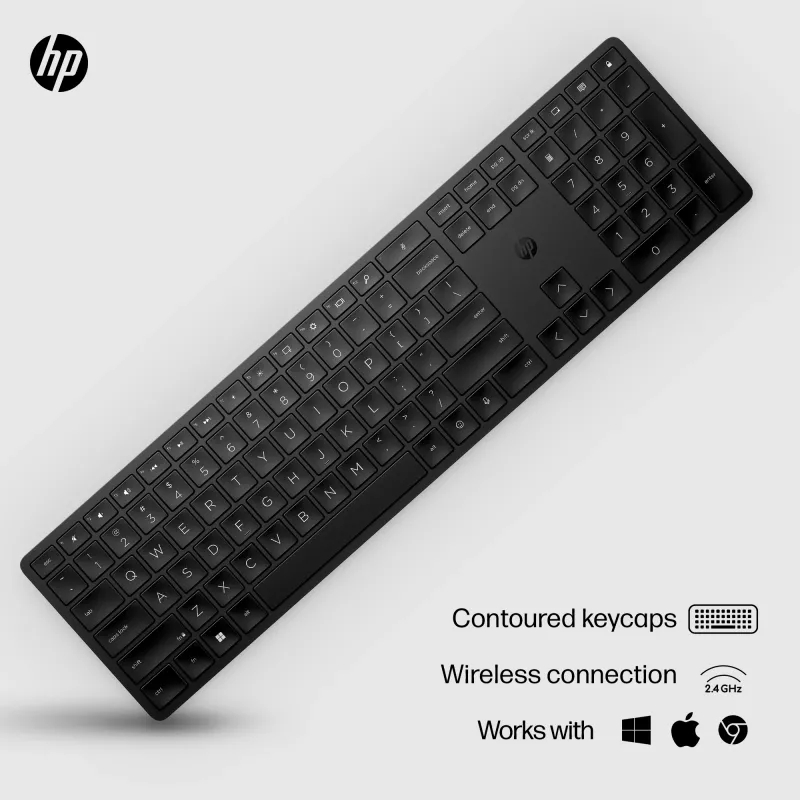 HP 450 Προγραμματιζόμενο ασύρματο πληκτρολόγιο Full-Size RF Wireless USB Μαύρο