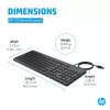 HP 150 Ενσύρματο Πληκτρολόγιο Full-Size USB Μαύρο 664R5AA#ABD