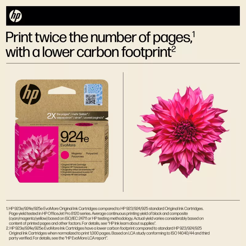HP 924e EvoMore Magenta Original Μελανοταινία, Magenta, 1 τεμ., 800 σελίδες