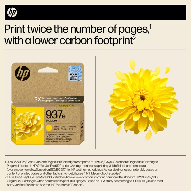 HP 937e EvoMore Κίτρινο Γνήσιο Μελανοδοχείο