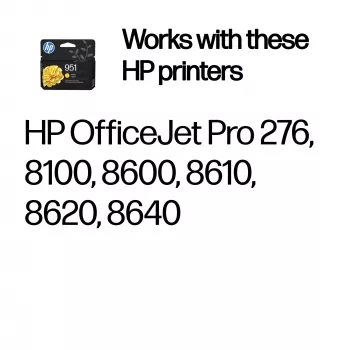 HP 951 Κίτρινο (γνήσιο) μελανοδοχείο – χρωστική κίτρινη, 8 ml, τυπική απόδοση