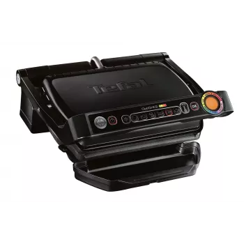 Ηλεκτρική ψησταριά επαφής Tefal GC7148 — 2000 W, θήκη από ανοξείδωτο χάλυβα, ορθογώνια, ρυθμιζόμενος θερμοστάτης, επιφάνεια ψησίματος, 365×365×175 mm