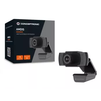 Conceptronic AMDIS 1080P Full HD Webcam με μικρόφωνο, 2 MP, 1920 x 1080 pixel, Full HD, 30 fps, 1280x720@30fps, 1920x1080@30fps, M-JPEG, YUV