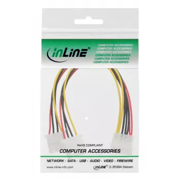 InLine Εσωτερικό καλώδιο τροφοδοσίας Y 1x 5,25 ίντσες Molex / 2x 5,25 ίντσες Molex 0,20 m