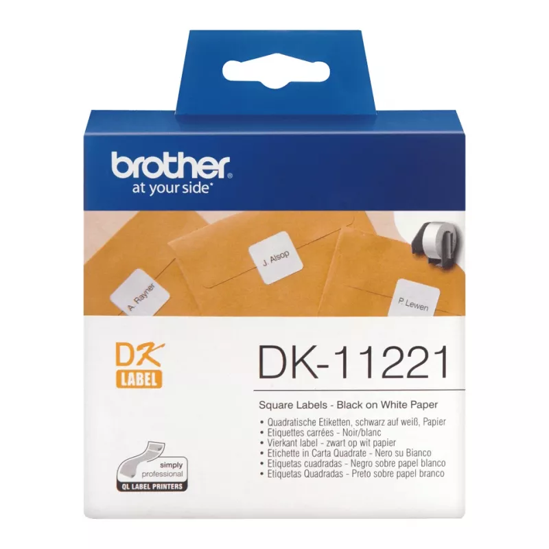 Τετράγωνη ετικέτα χαρτιού Brother DK11221