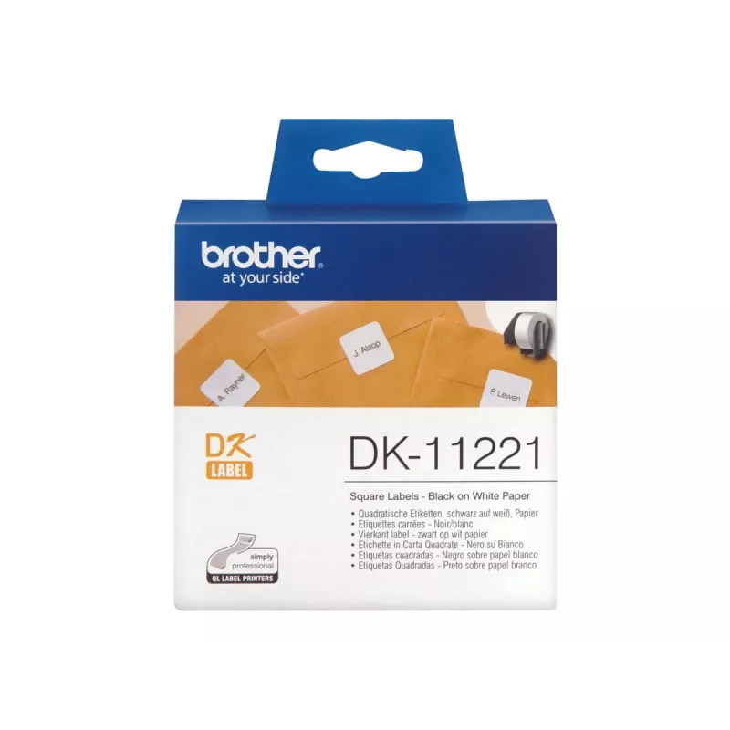 Τετράγωνη ετικέτα χαρτιού Brother DK11221