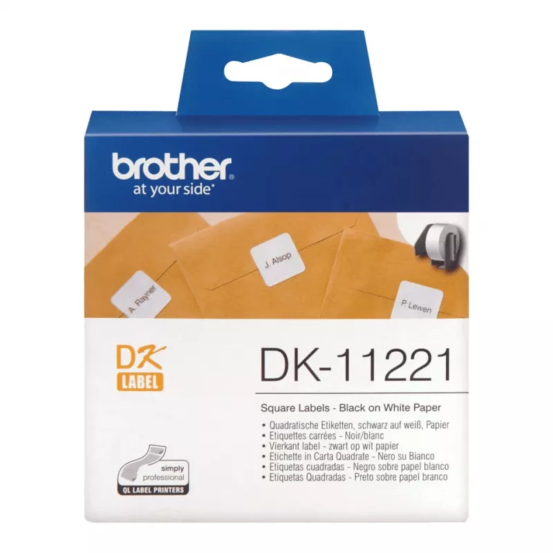 Τετράγωνη ετικέτα χαρτιού Brother DK11221