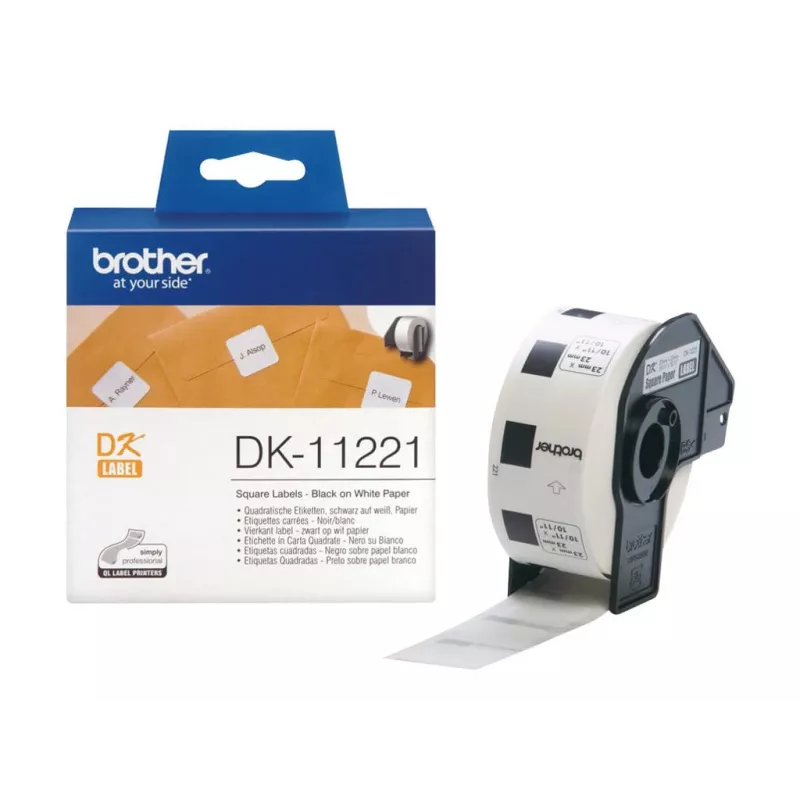 Τετράγωνη ετικέτα χαρτιού Brother DK11221