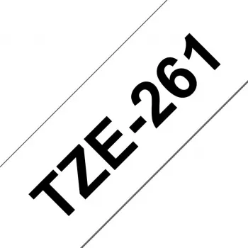 Brother TZe261 - Πλαστικοποιημένη ταινία - Μαύρο σε Λευκό - Ρολό (3,6 cm) - 1 ρολό (TZE261)