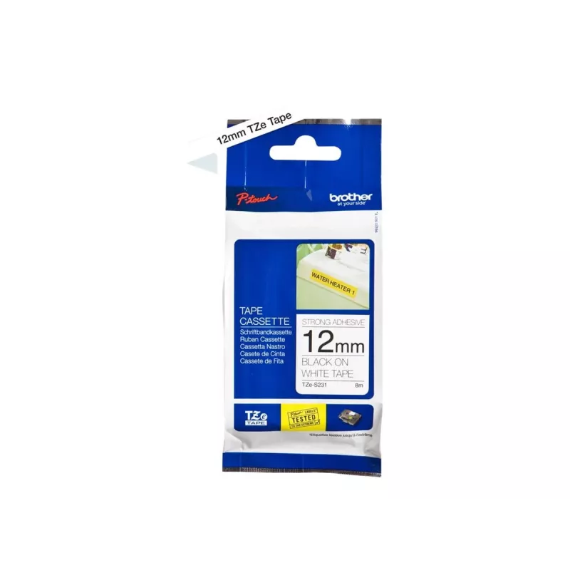 Ταινία Brother TZeS231 Μαύρο σε Λευκό 1,2 cm 8 m