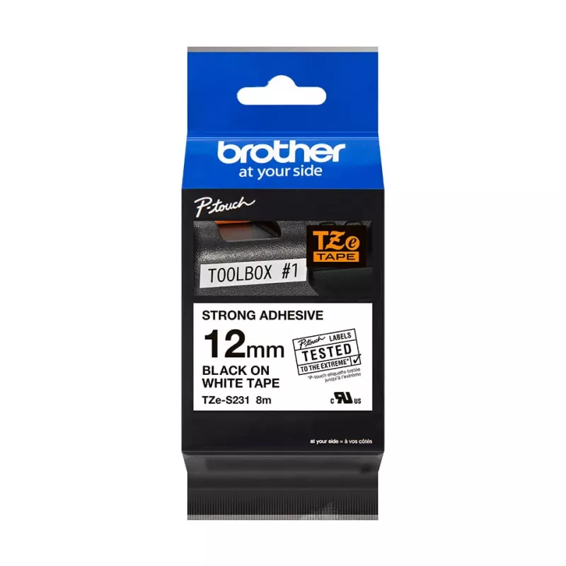 Ταινία Brother TZeS231 Μαύρο σε Λευκό 1,2 cm 8 m