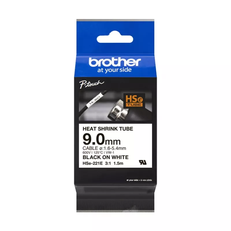 Θερμοσυστελλόμενο μακαρόνι Brother HSE-221E Μαύρο Λευκό 150 cm