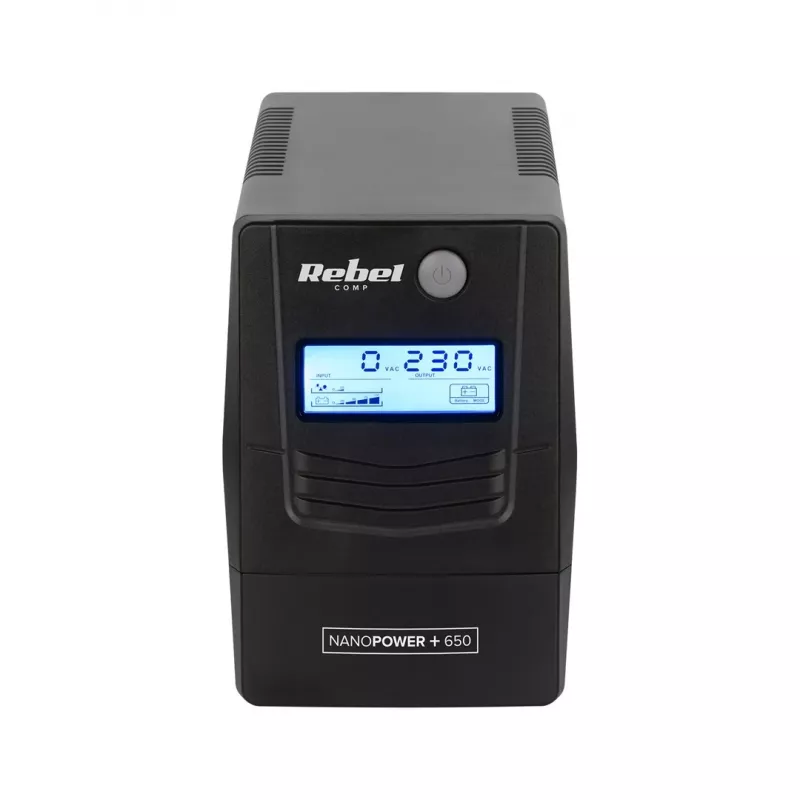 Rebel Nanopower Plus 1000 UPS | Off-line | Ημιτονοειδής | 1000VA | 600W | LCD | USB
