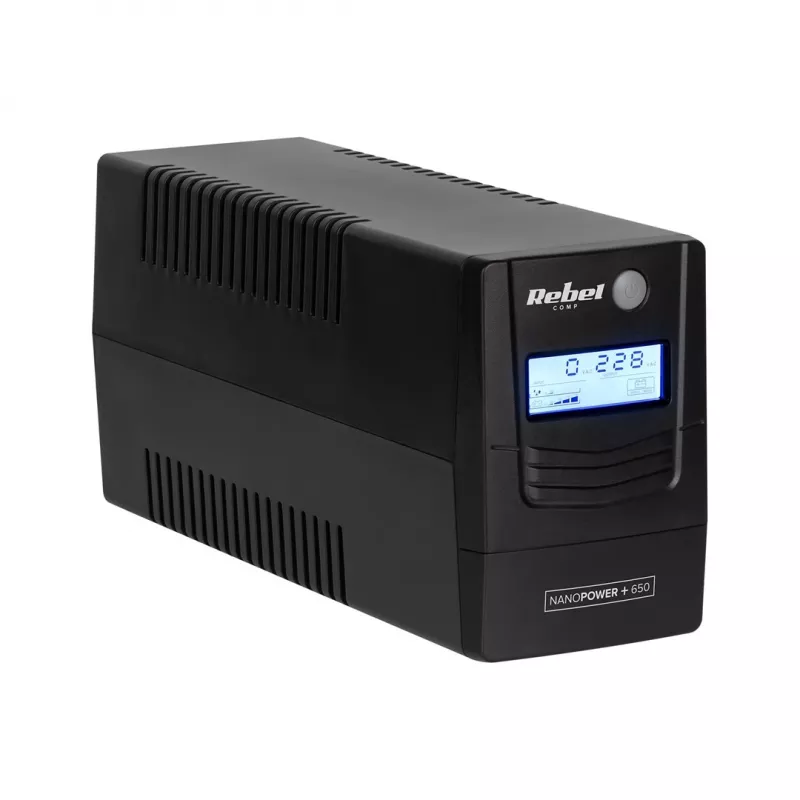 Rebel Nanopower Plus 1000 UPS | Off-line | Ημιτονοειδής | 1000VA | 600W | LCD | USB