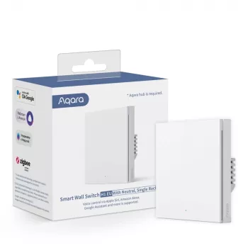Aqara Smart Διακόπτης τοίχου H1 EU, Μονός διακόπτης, Με ουδέτερο, WS-EUK03
