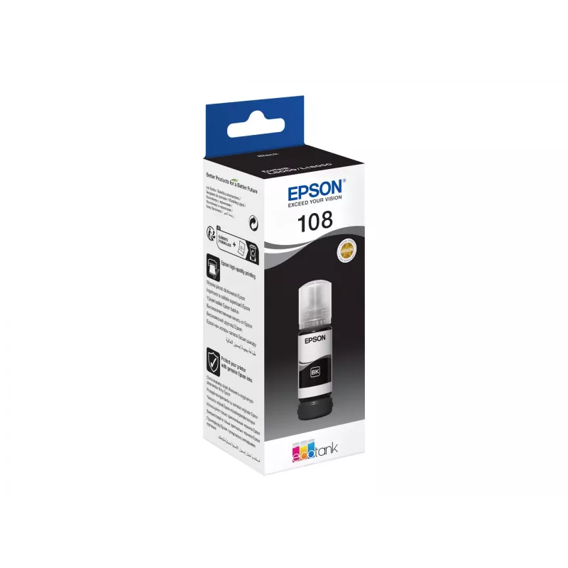 EPSON 108 EcoTank μαύρο μελάνι σε φιάλη