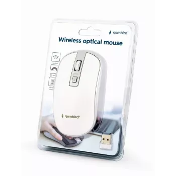 Ποντίκι USB οπτικό ασύρματο λευκό/ασημί MUSW-4B-06-WS Gembird