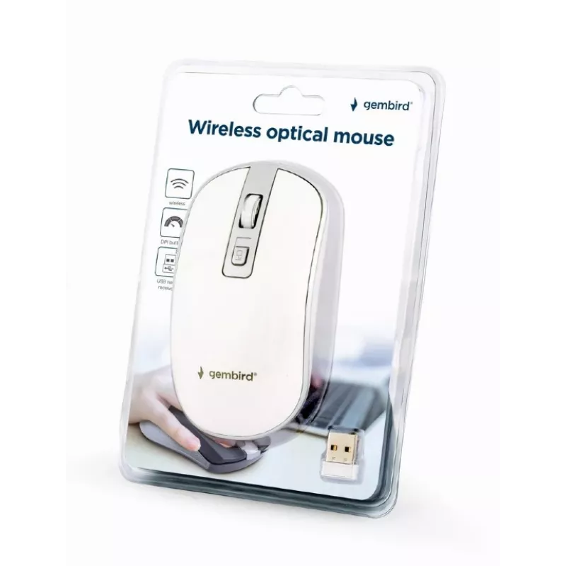 Ποντίκι USB οπτικό ασύρματο λευκό/ασημί MUSW-4B-06-WS Gembird