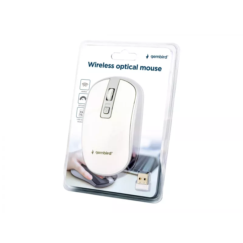 Ποντίκι USB οπτικό ασύρματο λευκό/ασημί MUSW-4B-06-WS Gembird