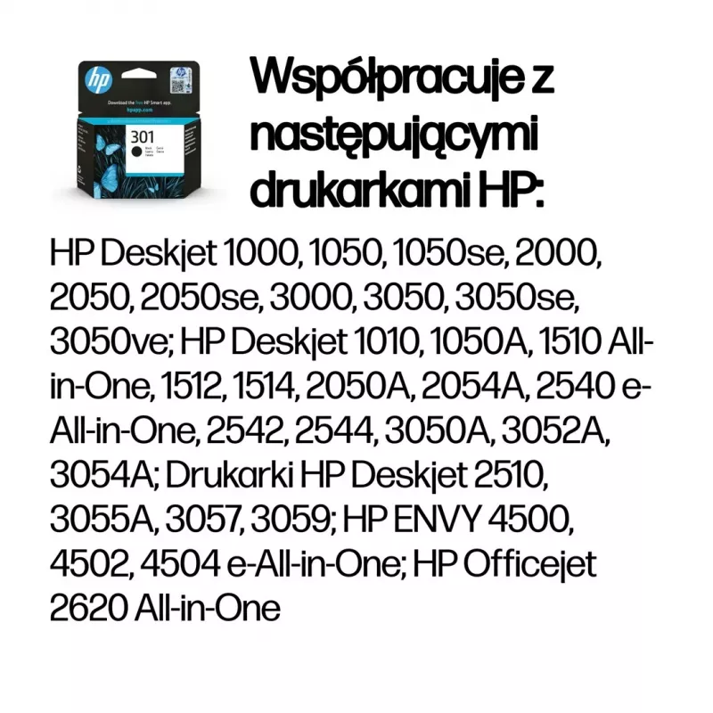 HP 301 μαύρο γνήσιο μελάνι
