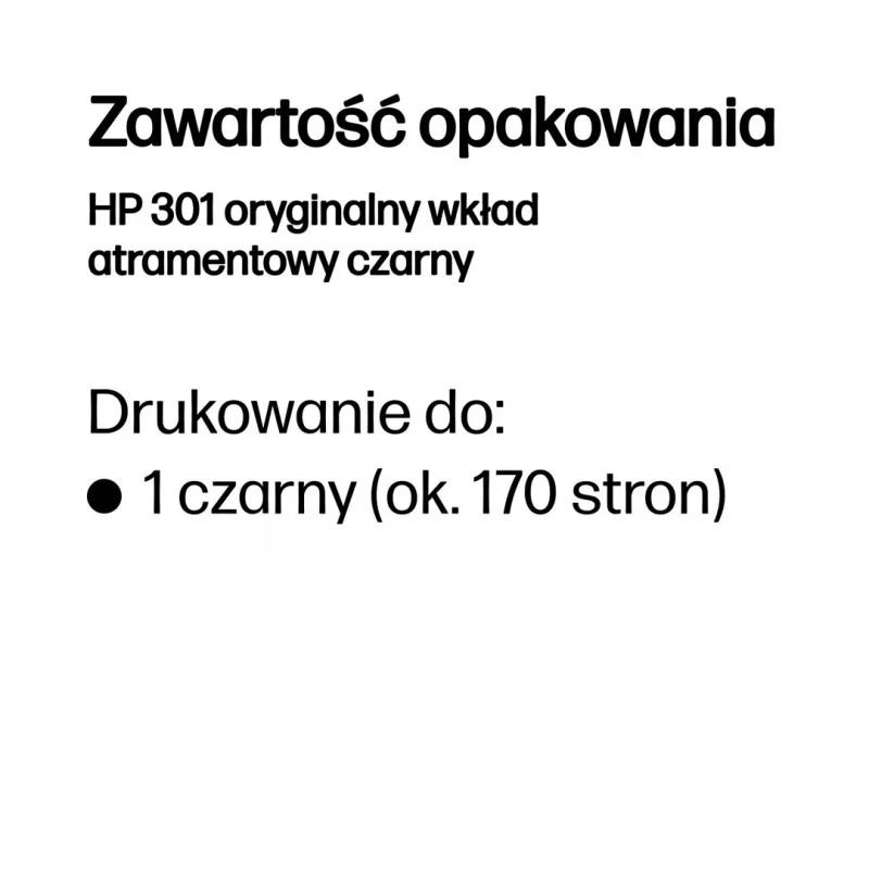 HP 301 μαύρο γνήσιο μελάνι