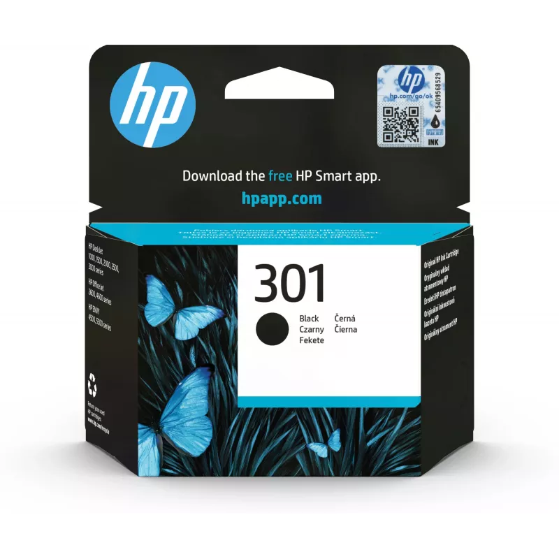 HP 301 γνήσιο μελάνι μαύρο τυπικής χωρητικότητας 3 ml
