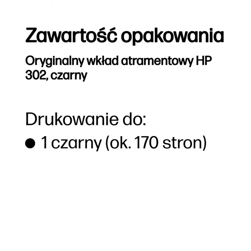 HP 302 μαύρο γνήσιο μελάνι