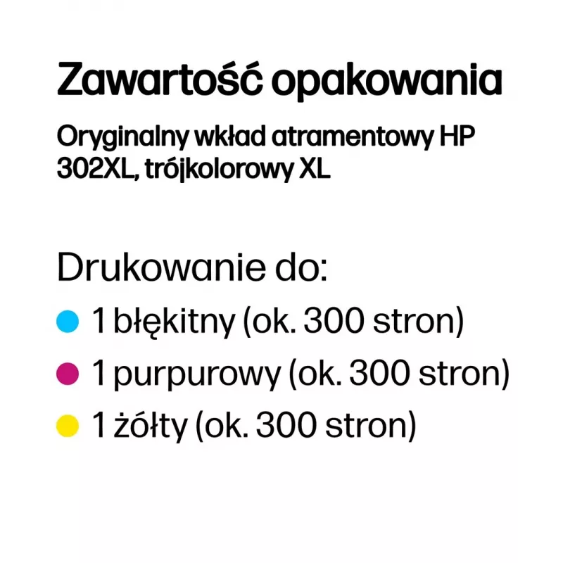 HP 302XL High Yield τρίχρωμο γνήσιο μελάνι