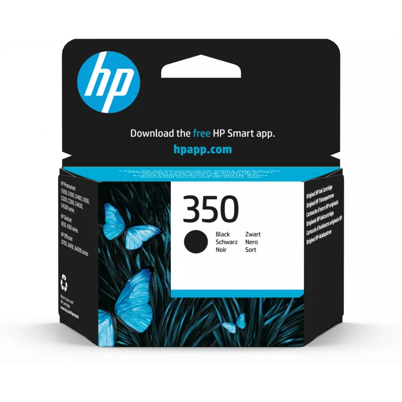 HP 350 γνήσιο μαύρο μελάνι