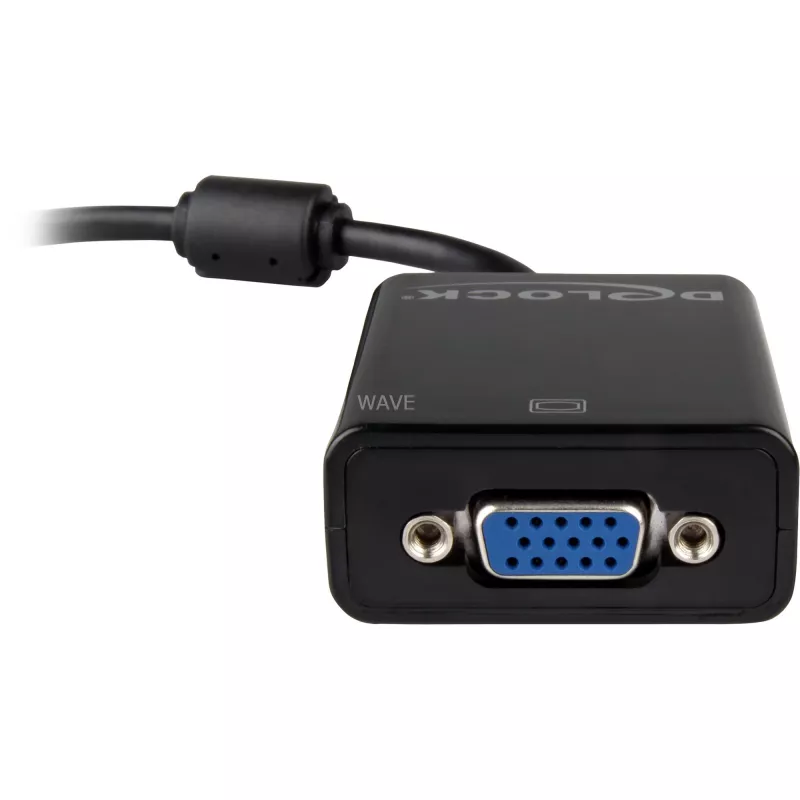 DeLOCK 61848 Προσαρμογέας καλωδίου βίντεο 0,125 m VGA (D-Sub) DisplayPort Μαύρο