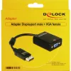 DeLOCK 61848 Προσαρμογέας καλωδίου βίντεο 0,125 m VGA (D-Sub) DisplayPort Μαύρο
