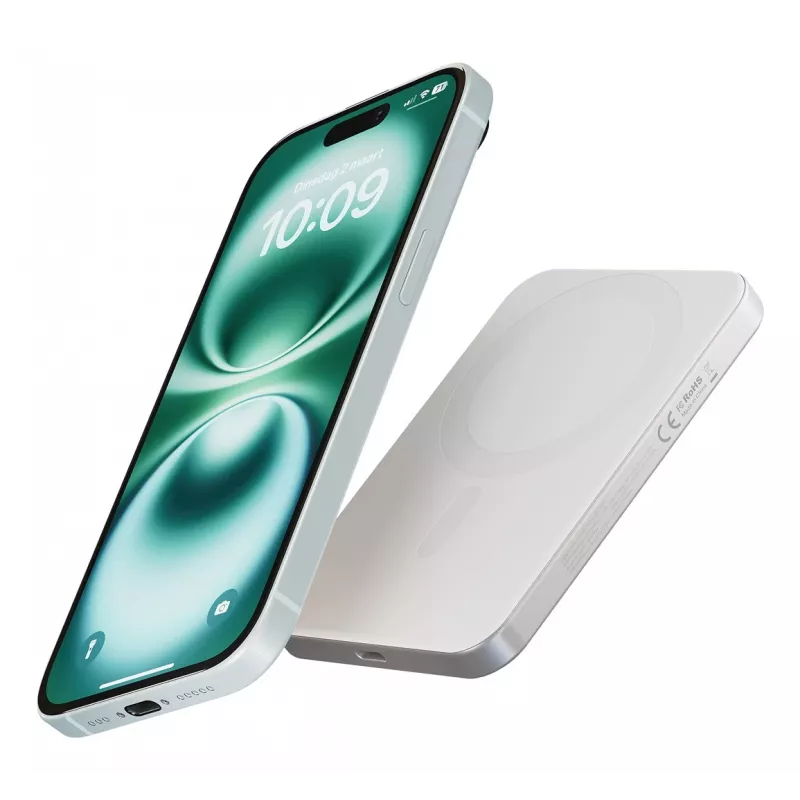 ZENS Pro 1 λεπτό 5000 mAh ασύρματη φόρτιση λευκό