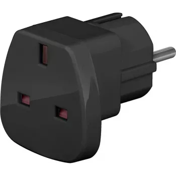 Wentronic Goobay Ταξιδιωτικός Αντάπτορας, Μαύρο - UK Βύσμα > Type F (Type F, CEE 7/7) (94271)